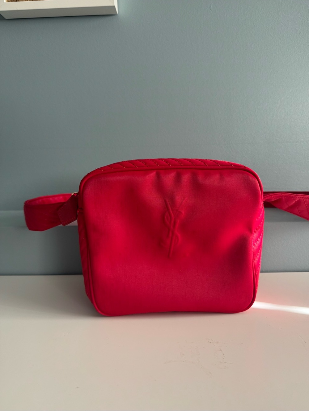YSL Vibrant Red Quilted Shoulder Bag